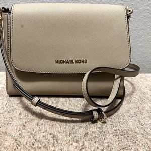 Michael Kors small beige crossbody
